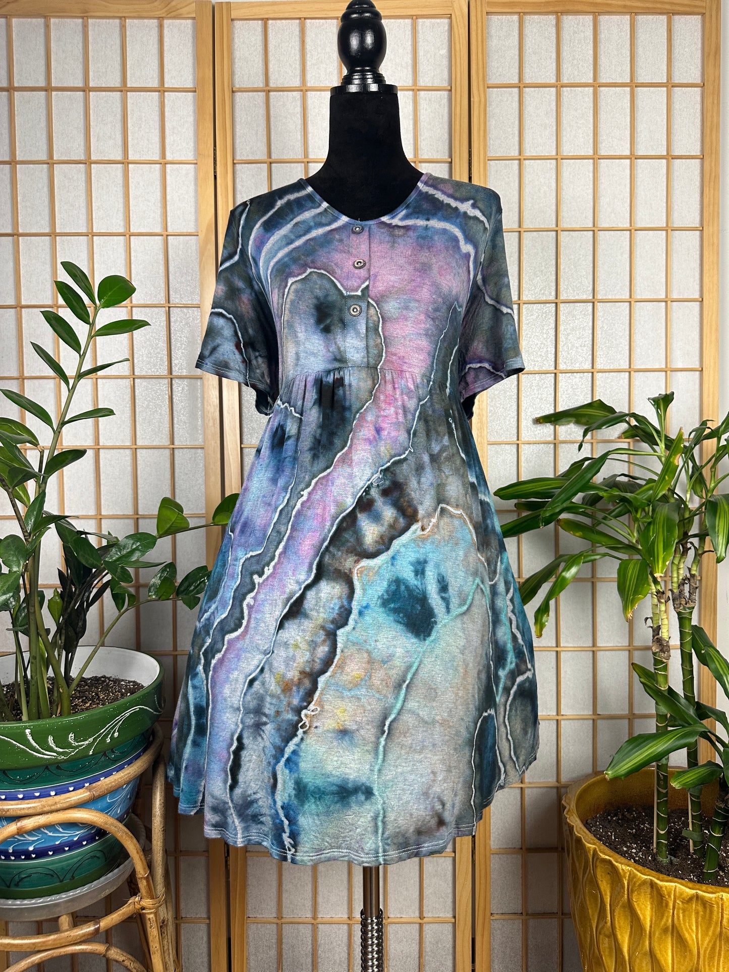 Button Babydoll Dress - 2X