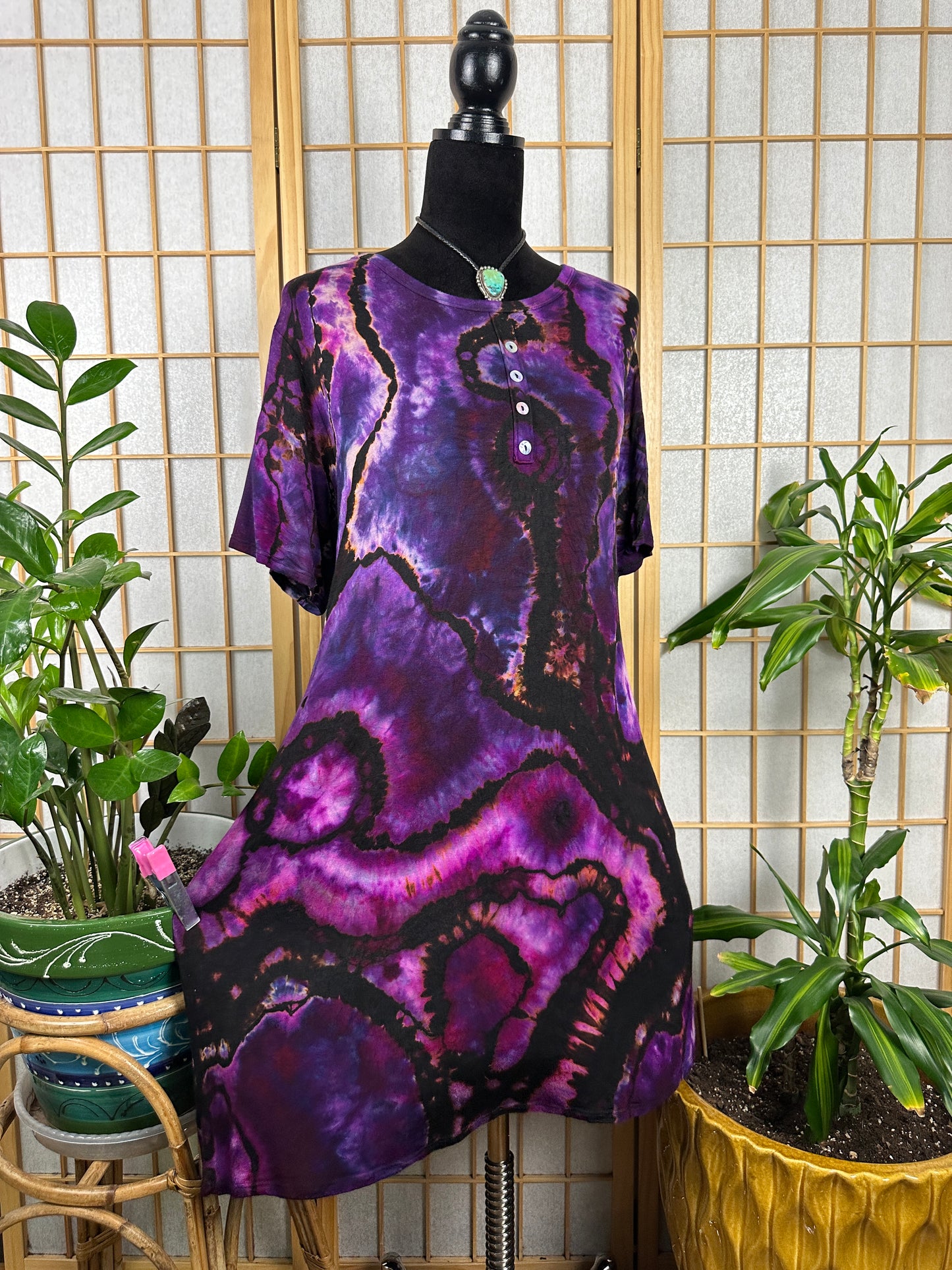 Button Swing Dress - 2X