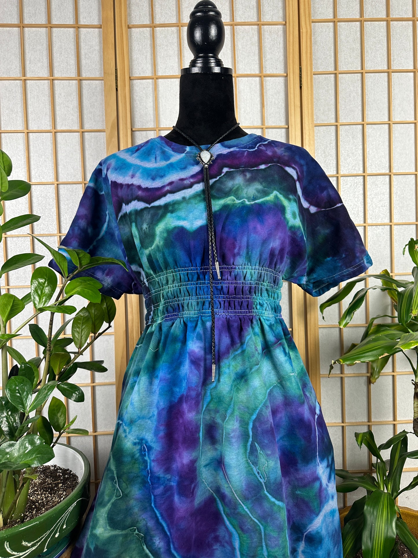 Short Sleeve Sweatshirt Dress - LARGE