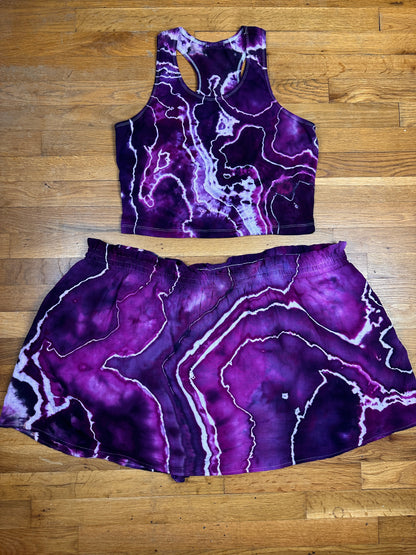 Waffle Skort Set - 3X (w/ tee & tank crop options)