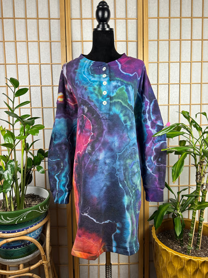 Henley Sweatshirt Dress - 2X/3X