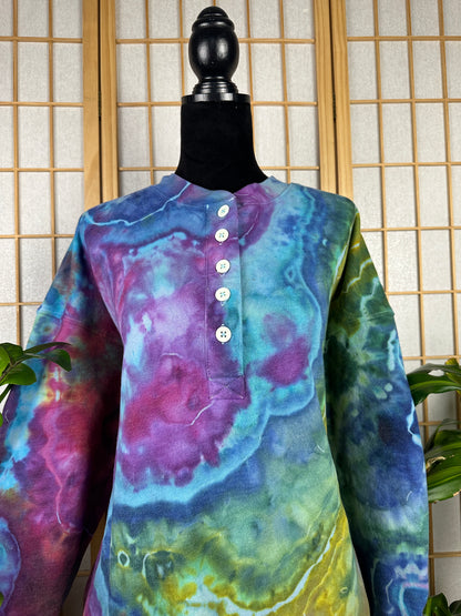 Henley Sweatshirt Dress - XXL