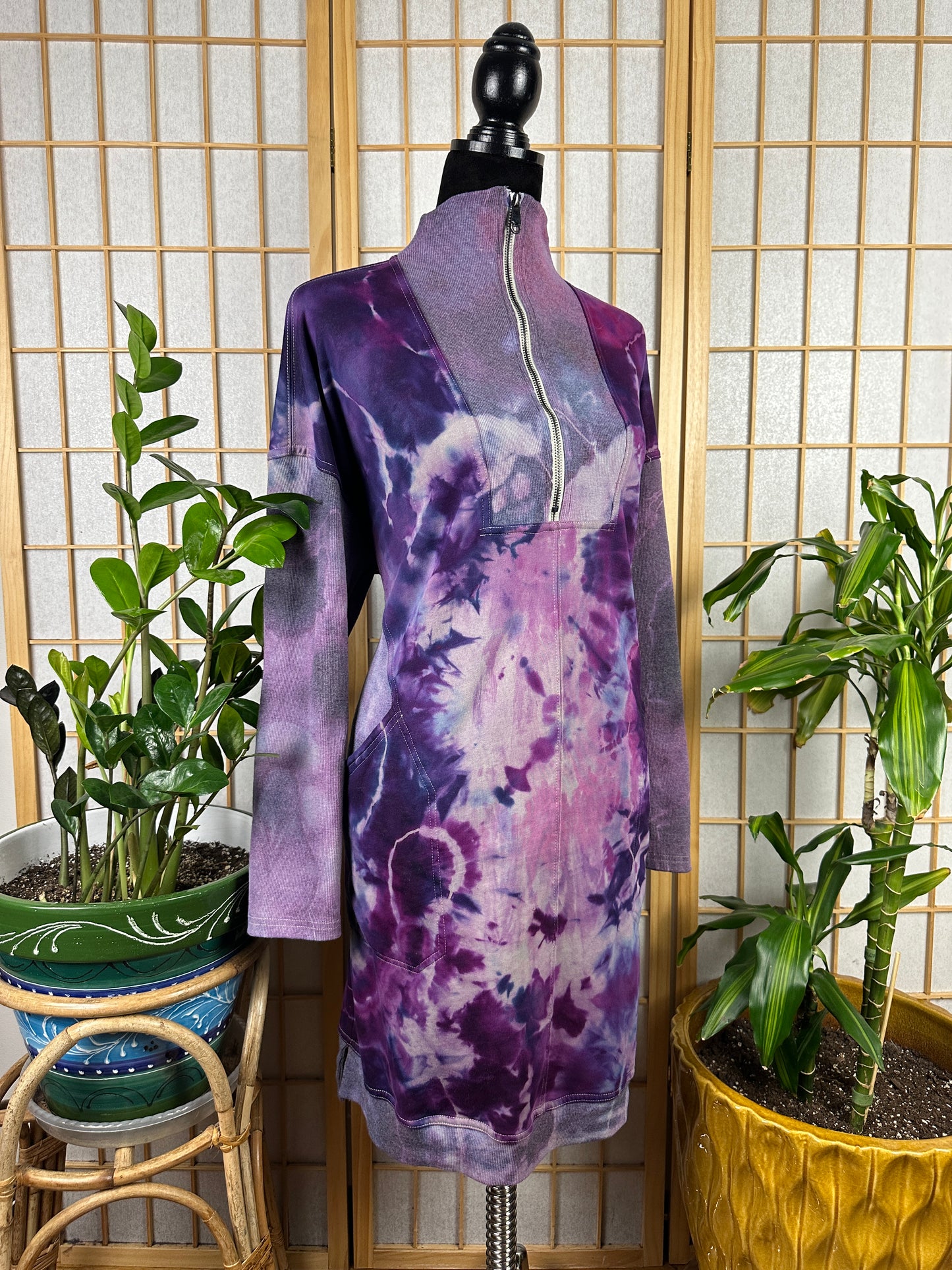 1/2 Zip Sweatshirt Dress - 2X