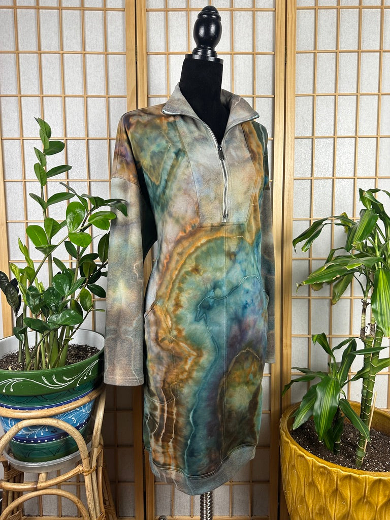 1/2 Zip Sweatshirt Dress - 3X