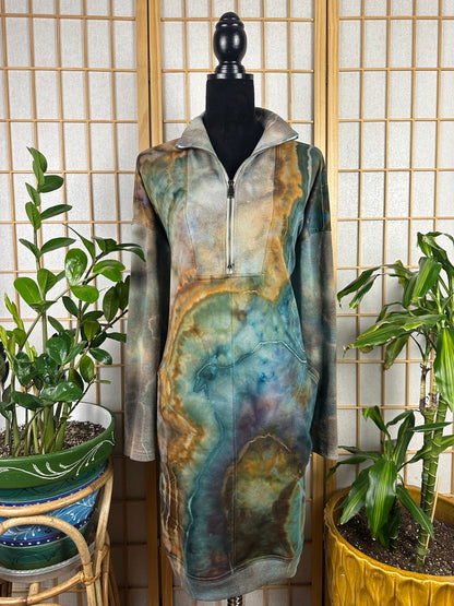 1/2 Zip Sweatshirt Dress - 3X