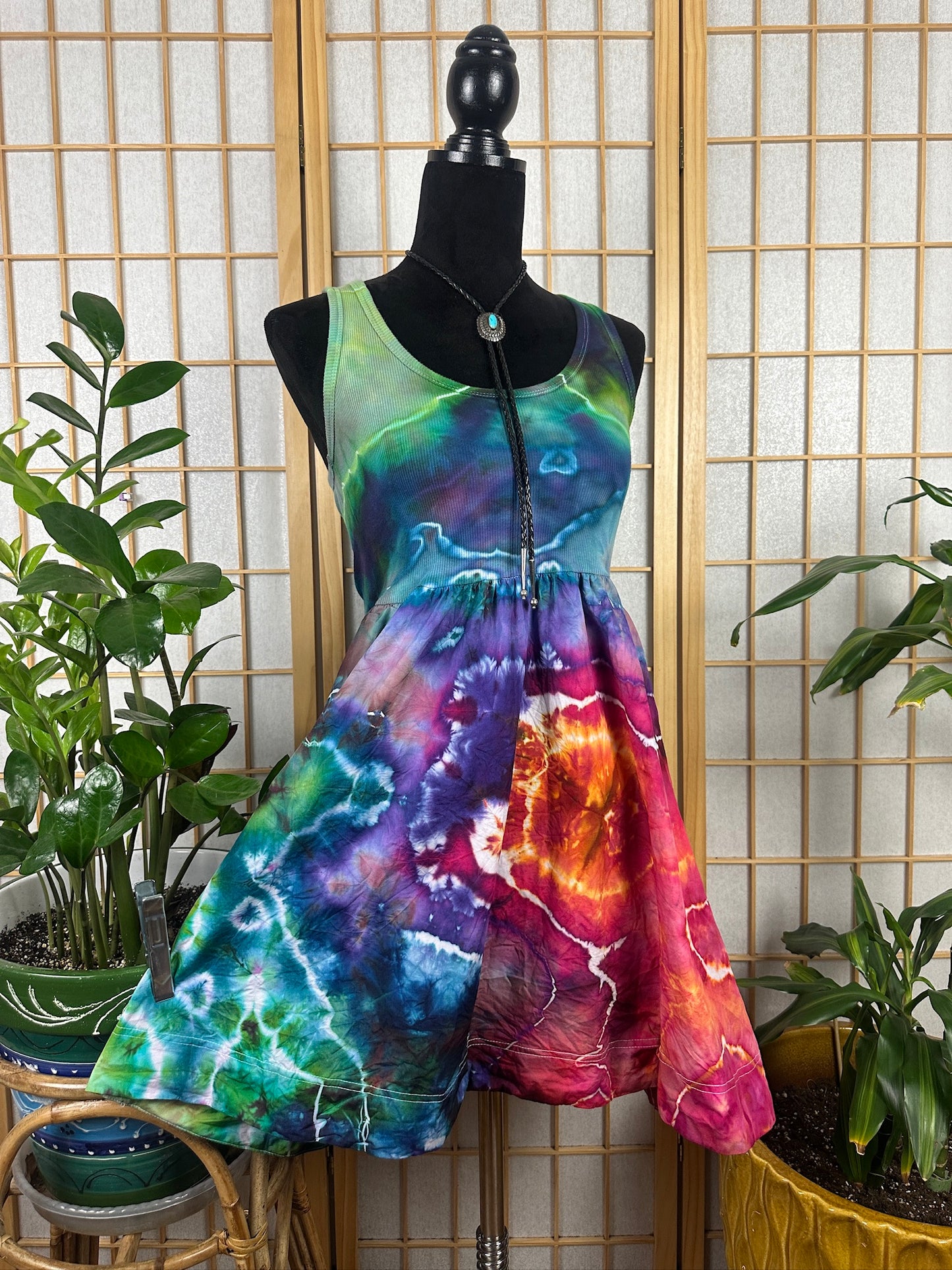 Ribbed Skater Dress - SMALL