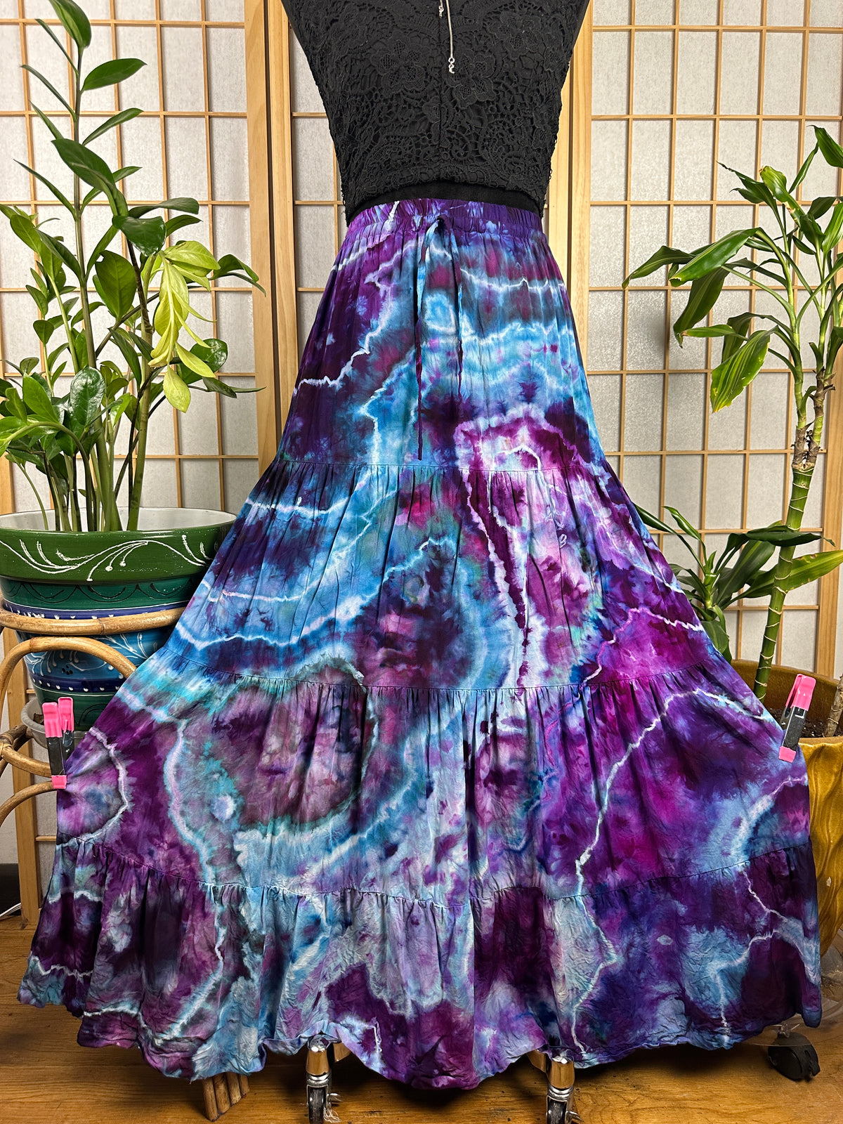 Drawstring Tier Maxi Skirt - XS/SM