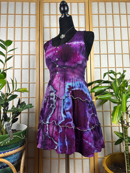 Button Skater Dress - SMALL