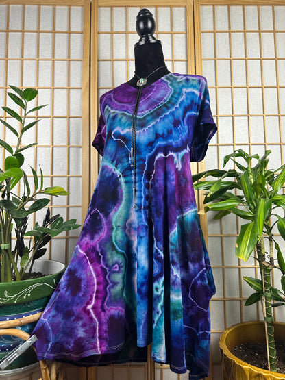 V Neck Swing Dress - 2X