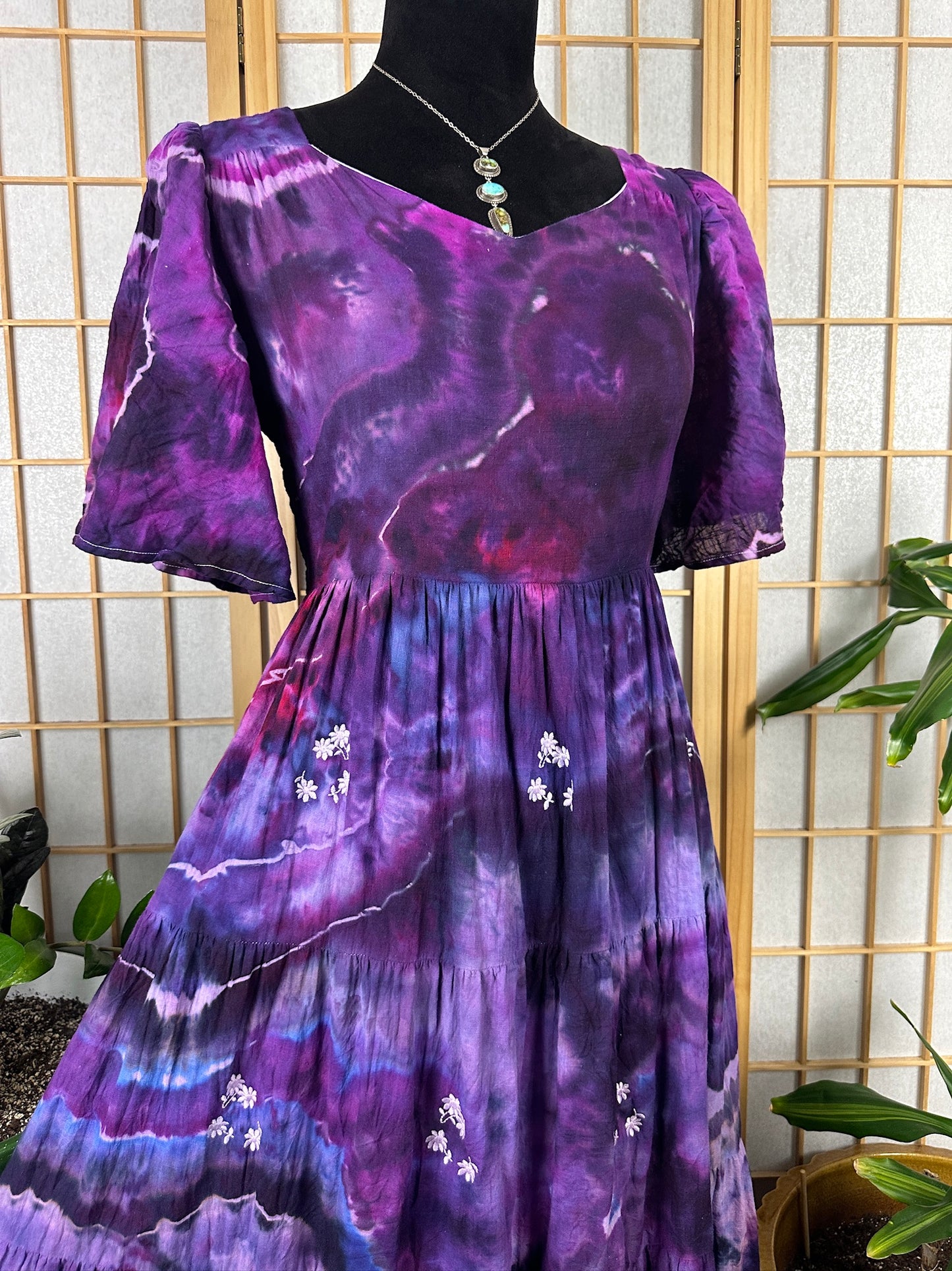 Embroidered Midi Dress - MEDIUM
