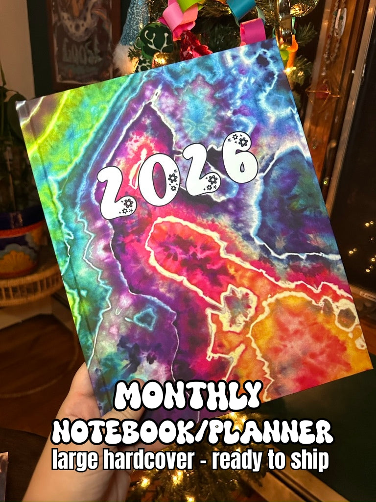 2026 MONTHLY Notebook/Planner - Large Hardcover (READY TO SHIP)